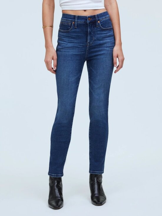 Madewell Denim - Madewell Size 25 Blue Denim Pendleton Stovepipe High Rise Slim Straight Jeans